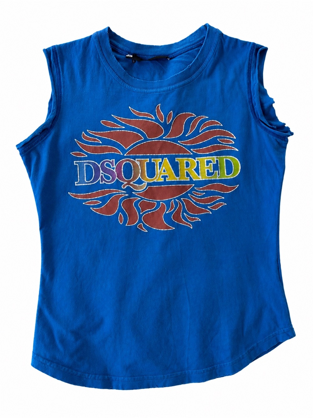 Vintage Dsquared2 blue distressed y2k graphic tank top